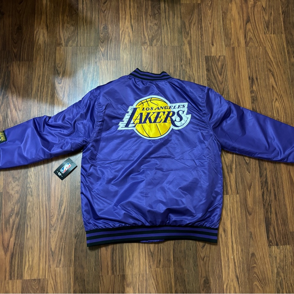 Los Angeles Lakers Royal Purple Satin Bomber Jacket